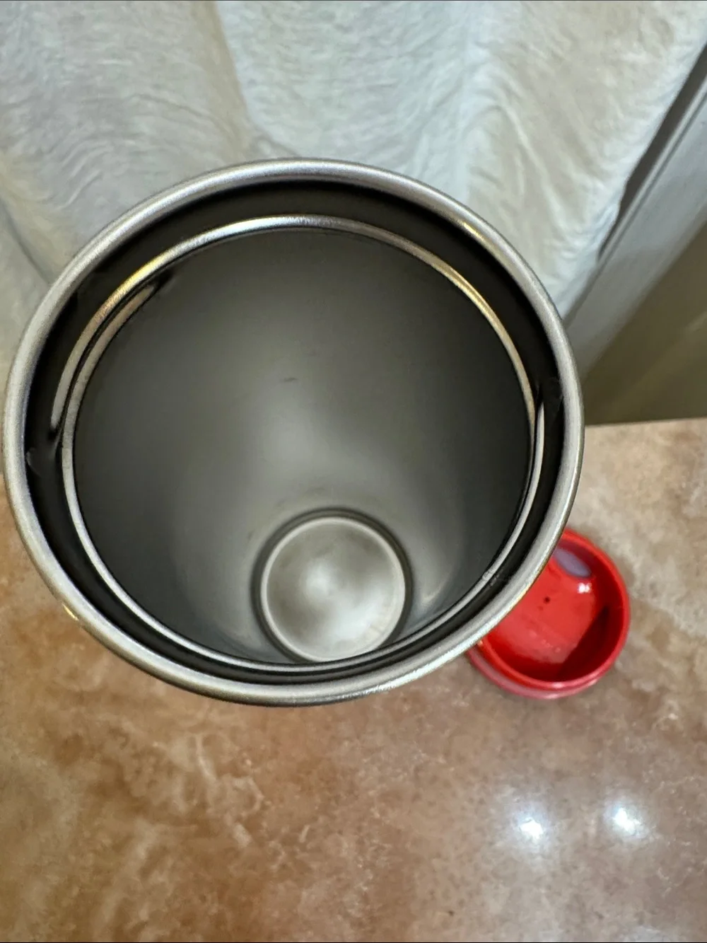 Starbucks Stainless Steel Tumbler Silver & red, NWOT “Been There” California